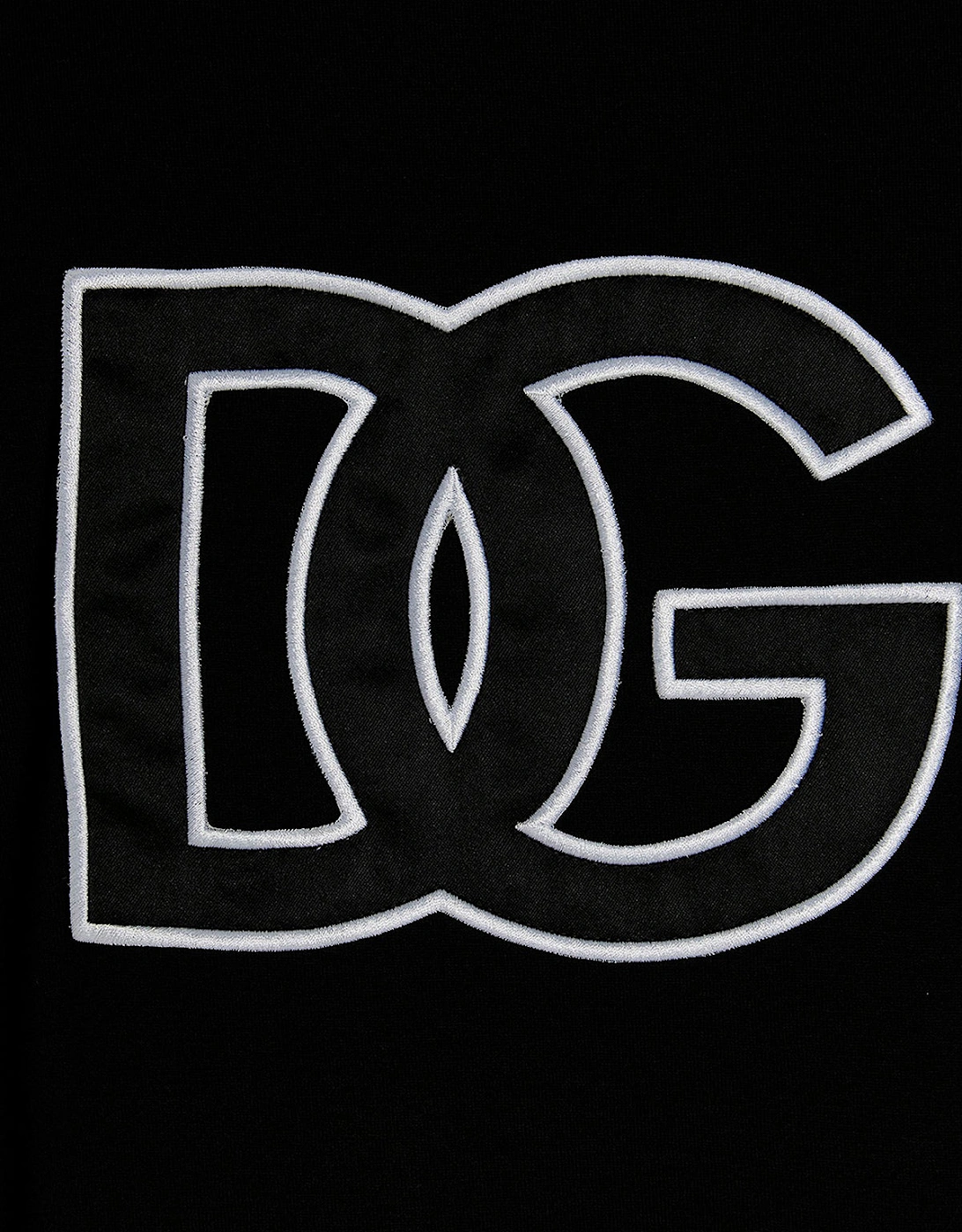 Detailed DG Embroidered Logo T-Shirt in Black