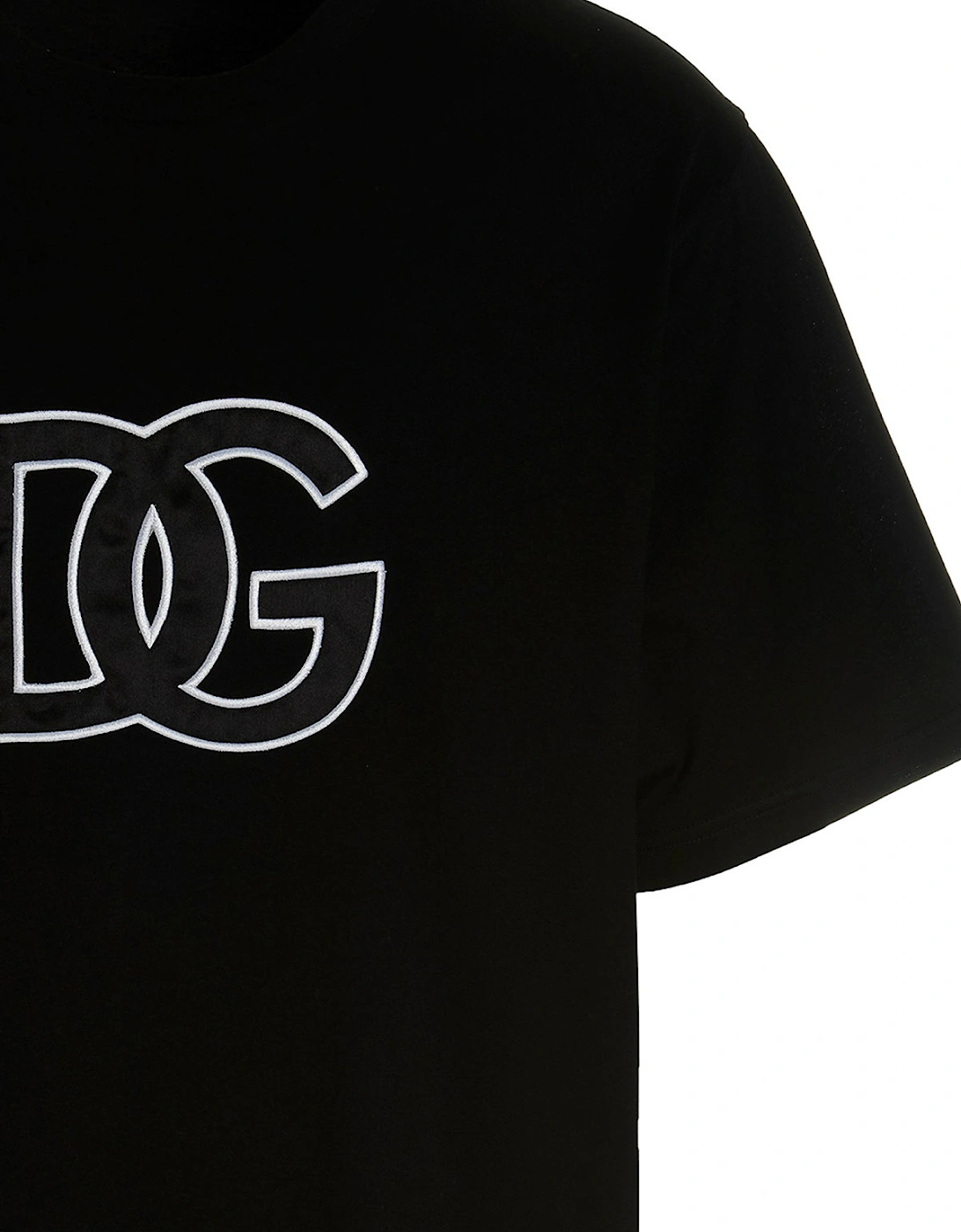 Detailed DG Embroidered Logo T-Shirt in Black