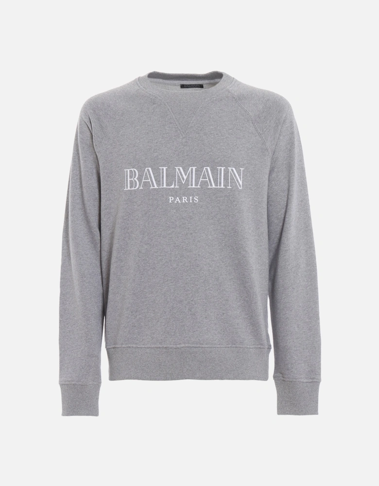 Silver Text Logo Sweatshirt in Grey
