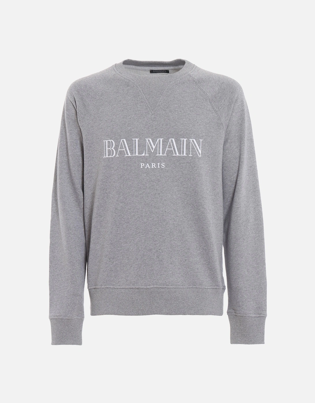 Balmain Men's Grey Silver Text Logo Sweatshirt In  Xl