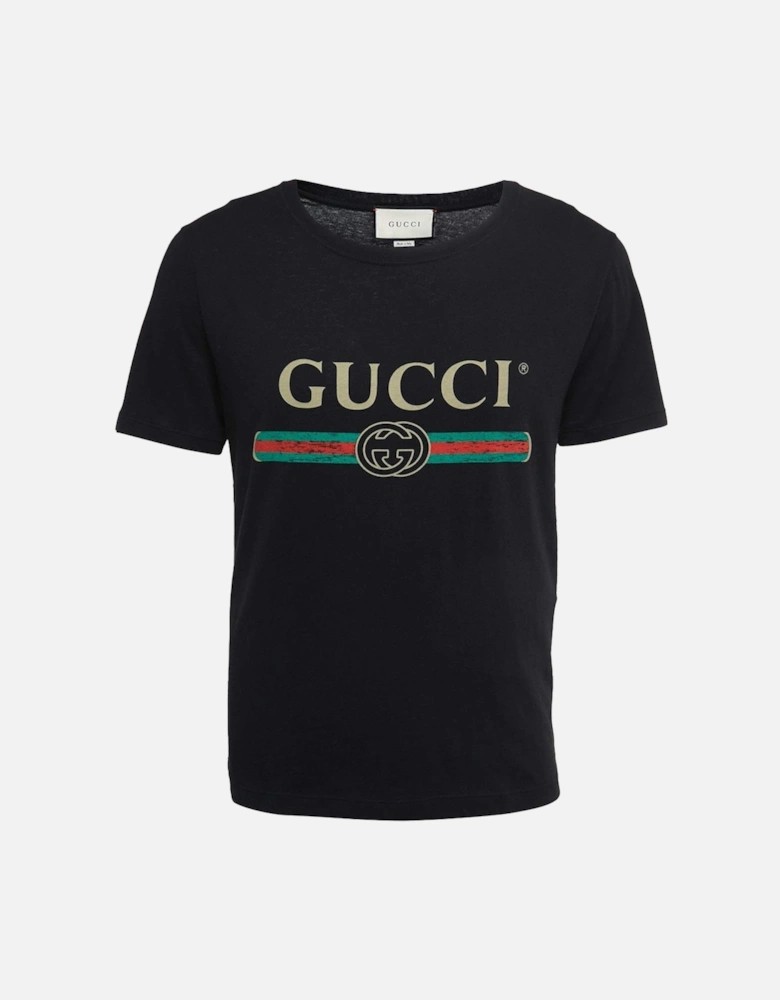 GG Bar Logo Printed T-Shirt in Black