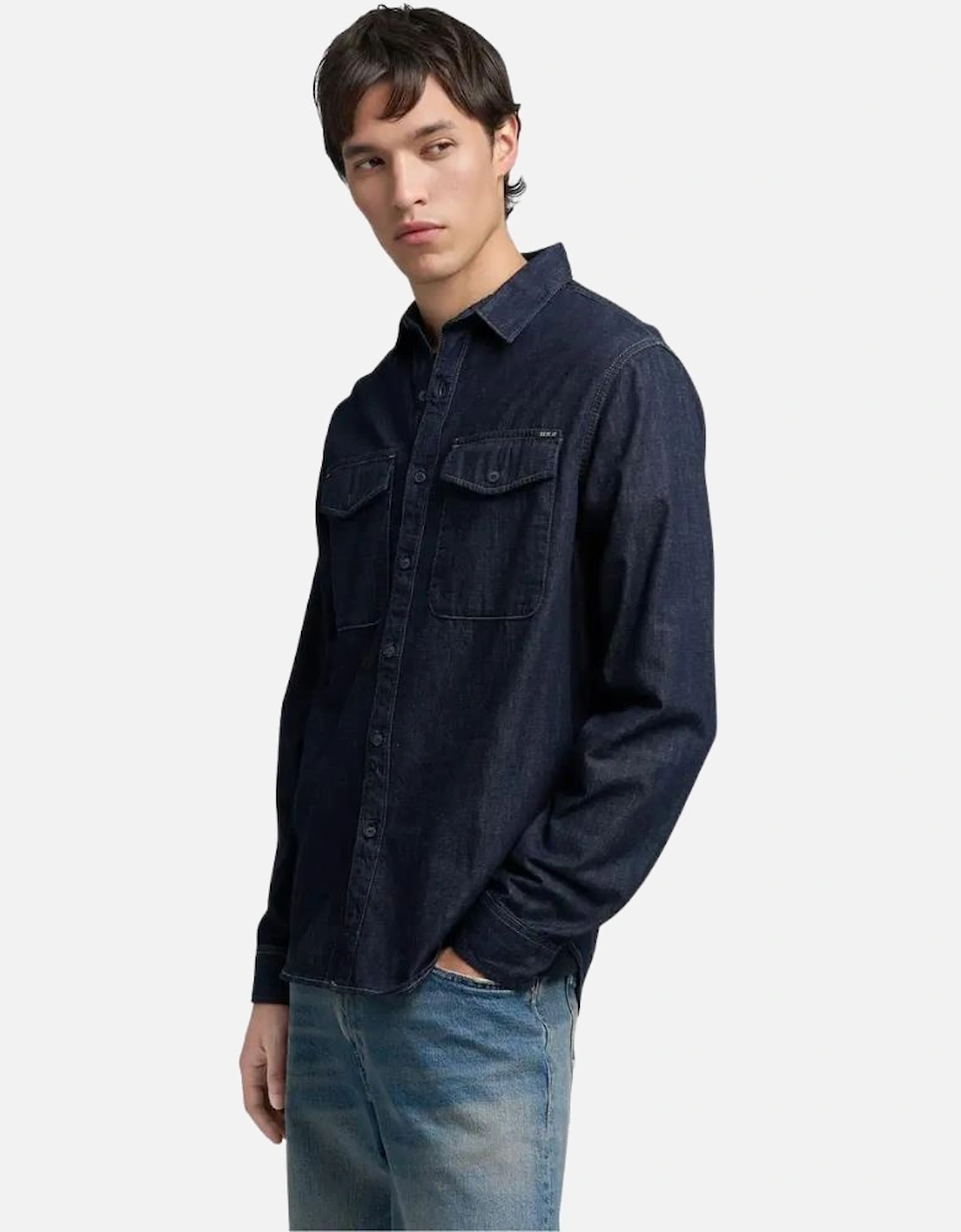 Premium Basics Denim Shirt - Dark Blue, 6 of 5