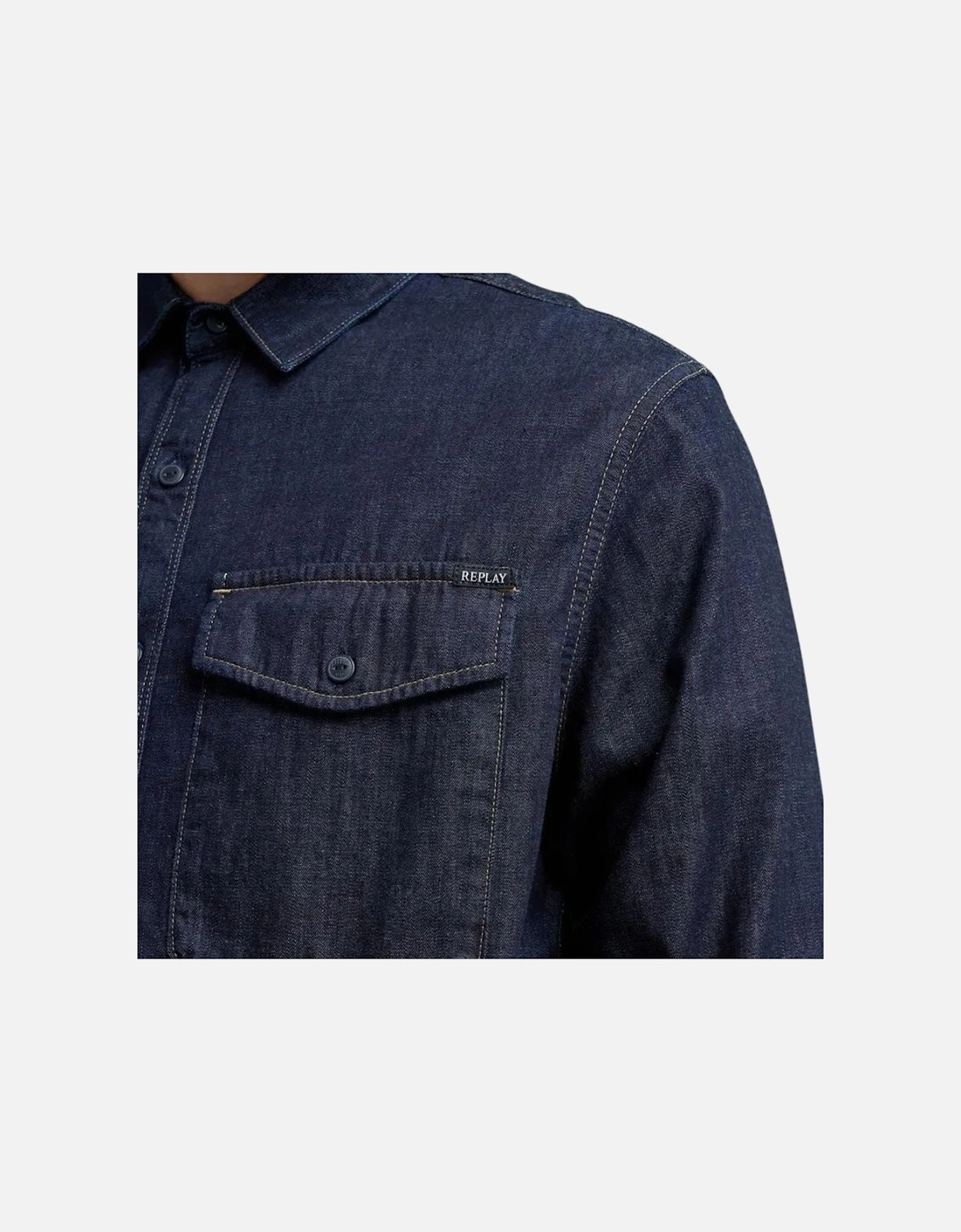 Premium Basics Denim Shirt - Dark Blue