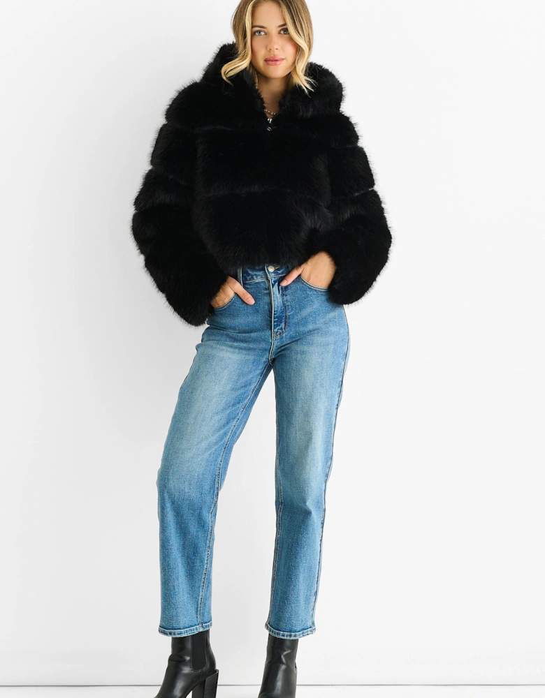 Blue Mid Rise Straight Leg Jeans