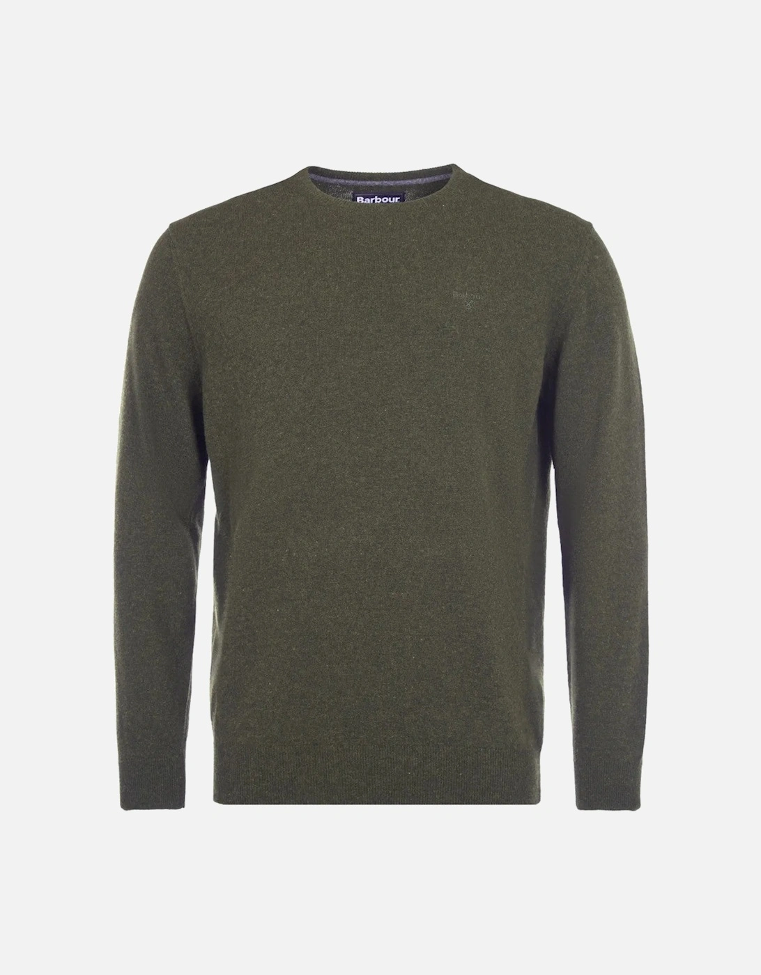 Men's Barbour Ess Wool Crew Sweater GN71  Green - Tan - Size: 42