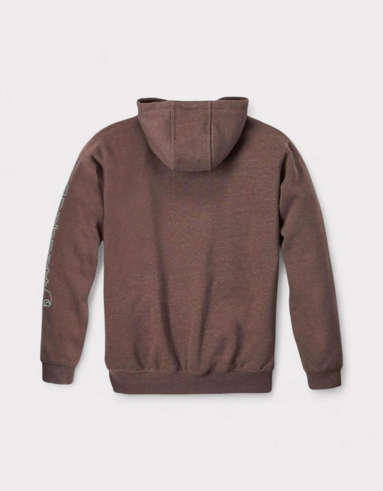 Carhartt Sleeve Logo Loose Fit Hoodie Brown