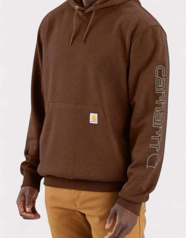 Carhartt Sleeve Logo Loose Fit Hoodie Brown