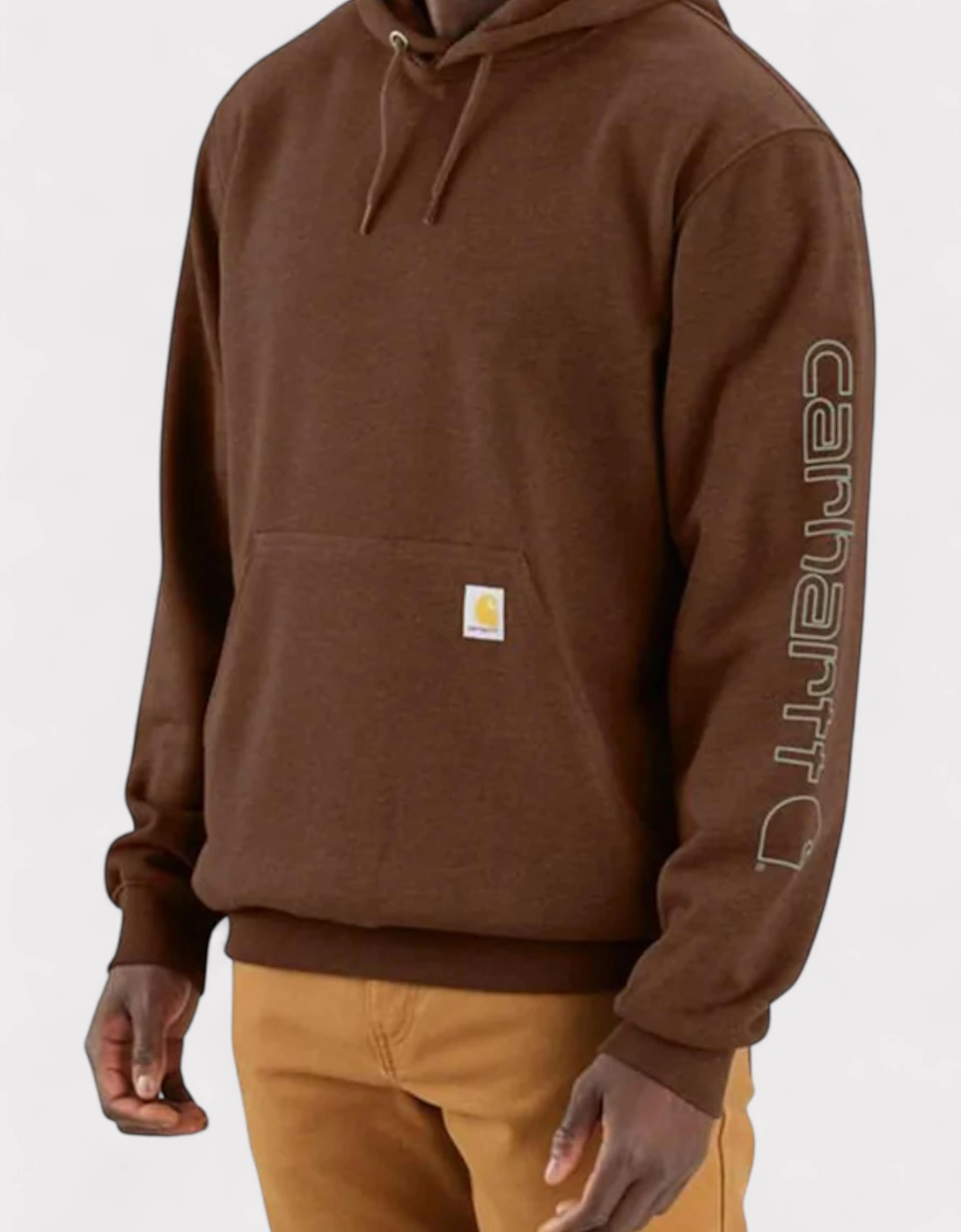 Carhartt Sleeve Logo Loose Fit Hoodie Brown