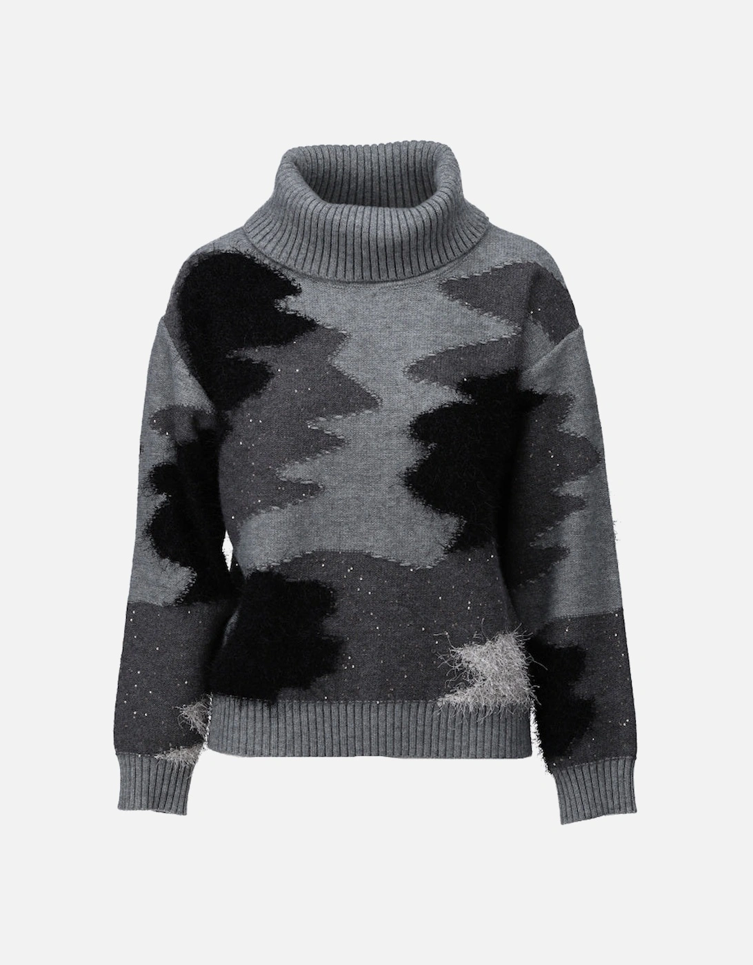 Charcoal abstract print sparkle sweater, 4 of 3