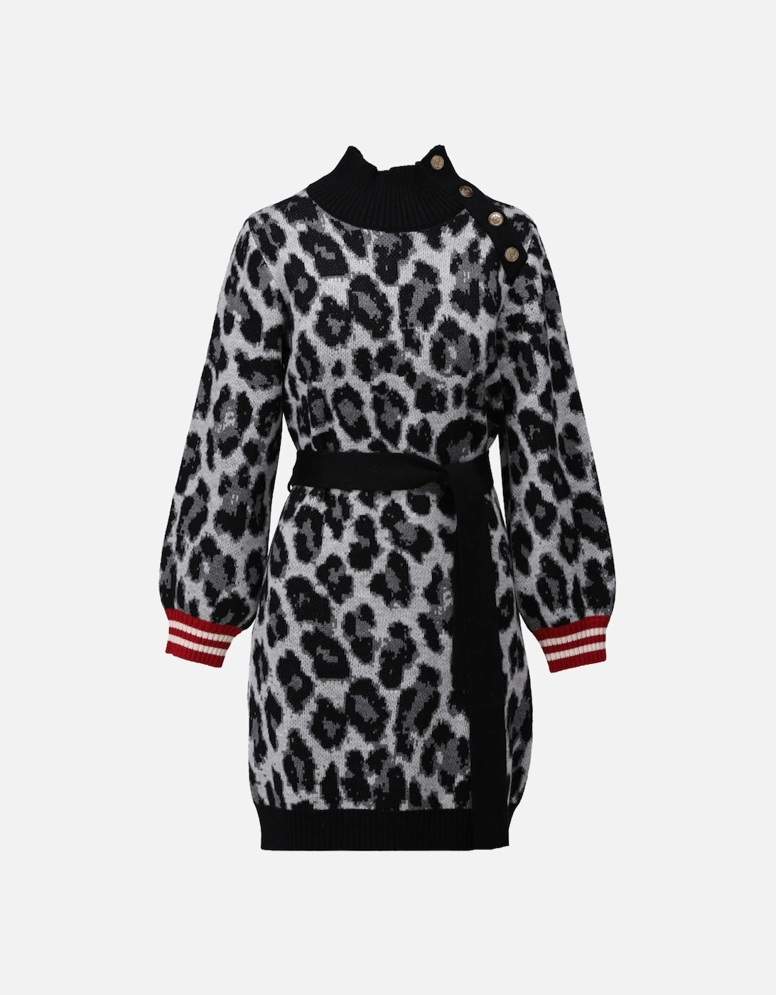 Roll neck jumper dress in leopard print, 2 of 1