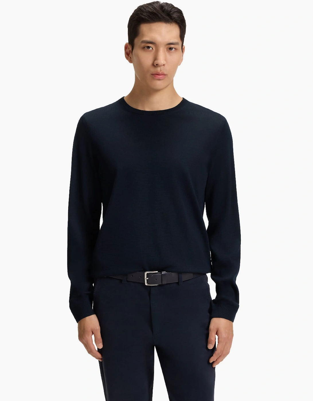 Hugo Boss Men's Leno-P Knit Crewneck Sweater - Navy - Size: 42