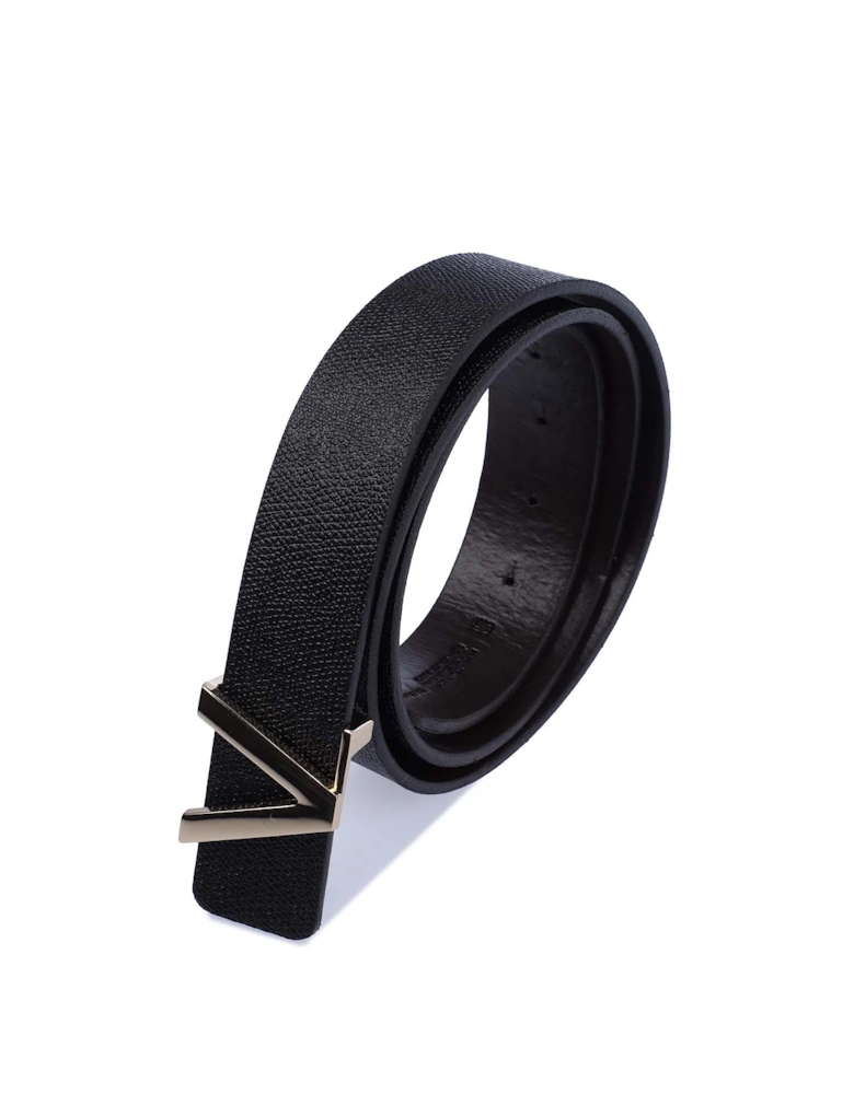Ginkgo Neromoro/Oro Plaque Buckle Belt