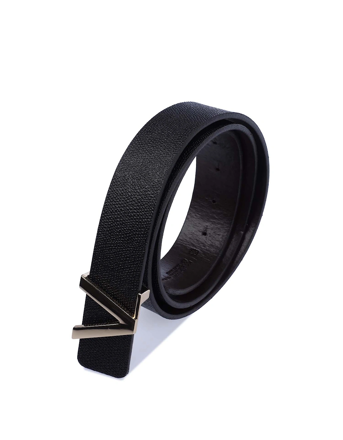 Ginkgo Neromoro/Oro Plaque Buckle Belt