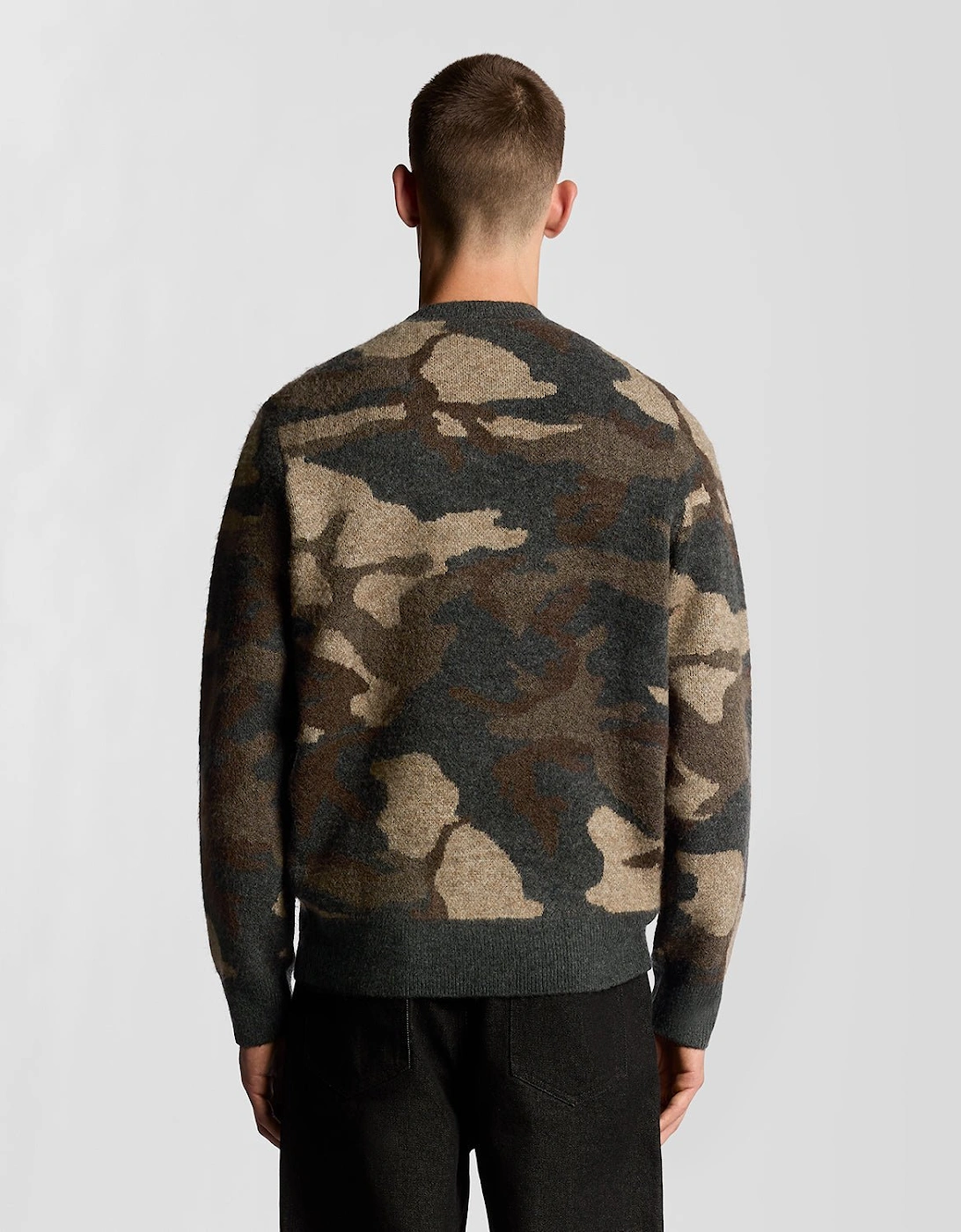 Brushed Camouflage Crew Neck Jumper