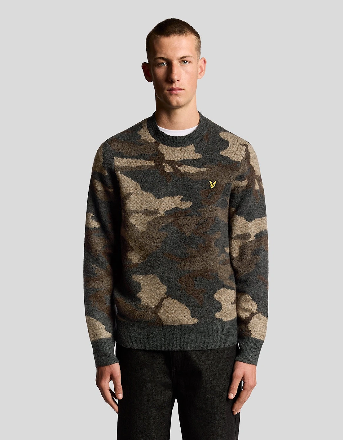 Brushed Camouflage Crew Neck Jumper, 7 of 6