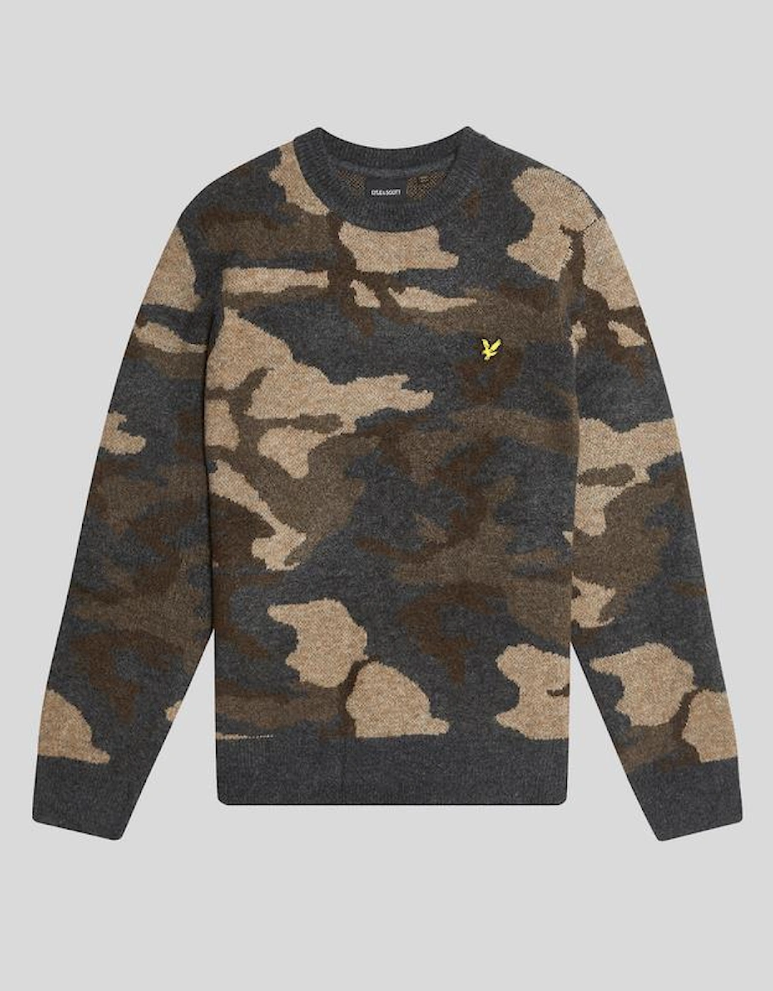 Brushed Camouflage Crew Neck Jumper