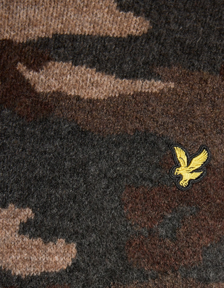 Brushed Camouflage Crew Neck Jumper