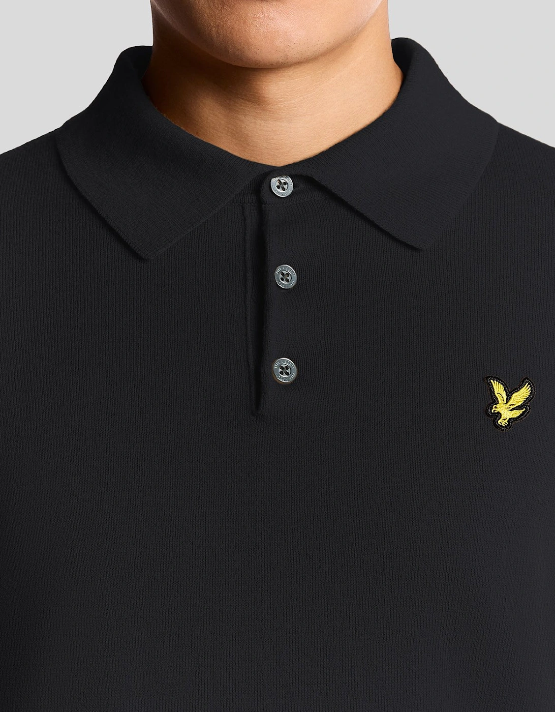 Merino Blend Long Sleeve Polo Shirt