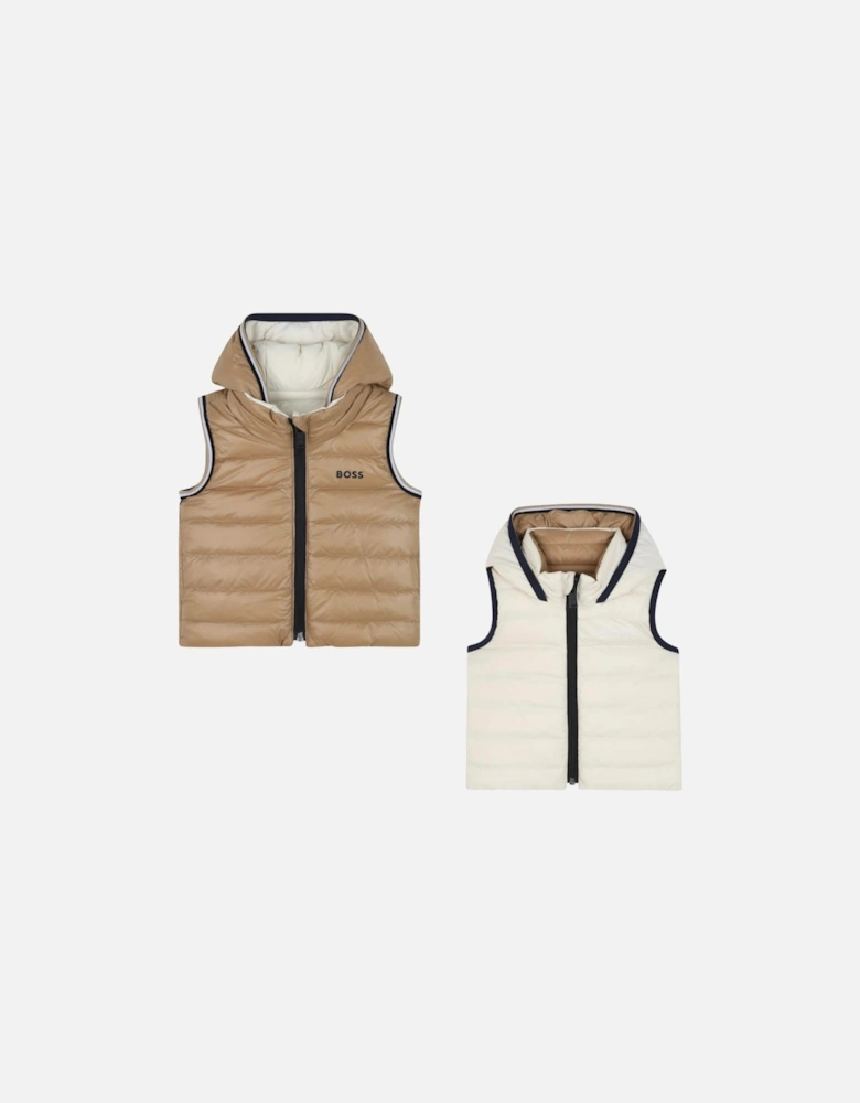 BOSS BEIGE BABY/TODDLER BODY WARMER J52474