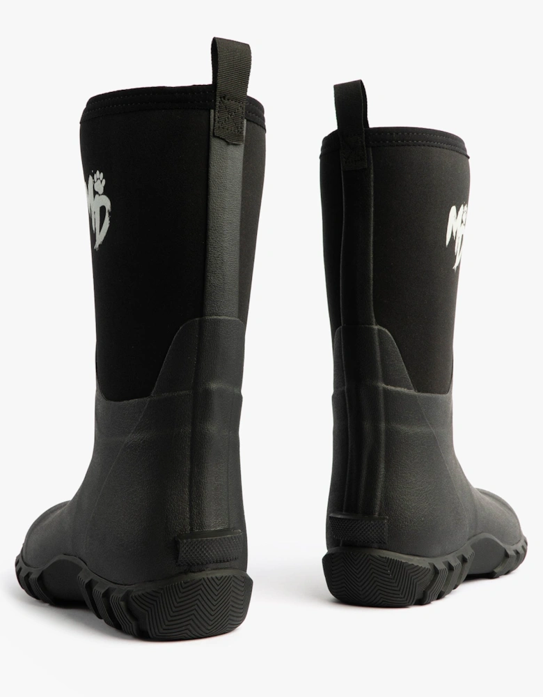 RUTLAND MID Unisex Neoprene Wellington Boots Black