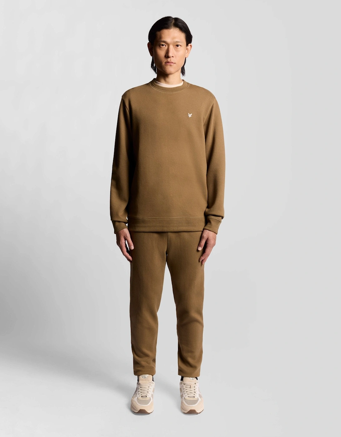 Diagonal Weave Crew Neck Sweatshirt