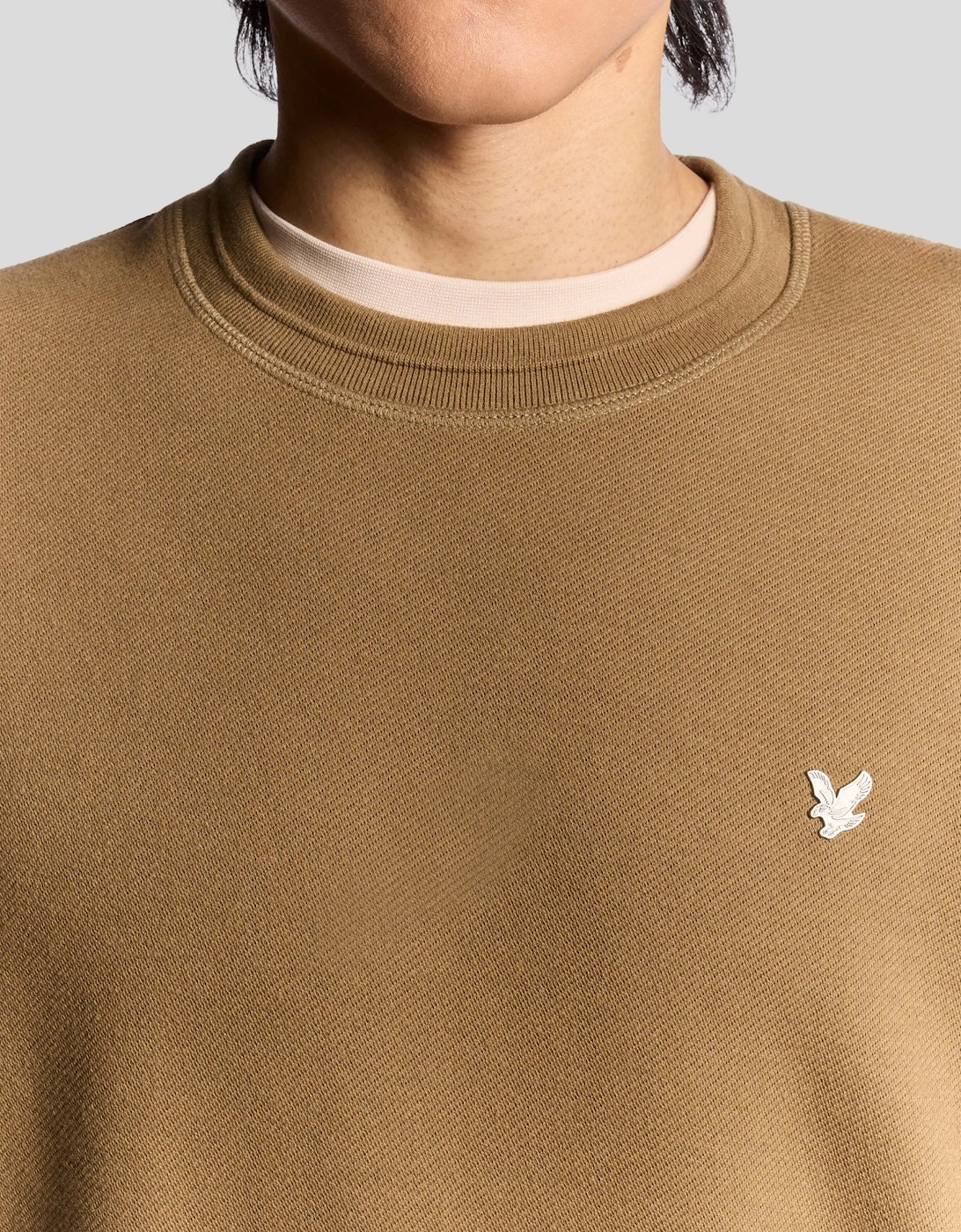 Diagonal Weave Crew Neck Sweatshirt