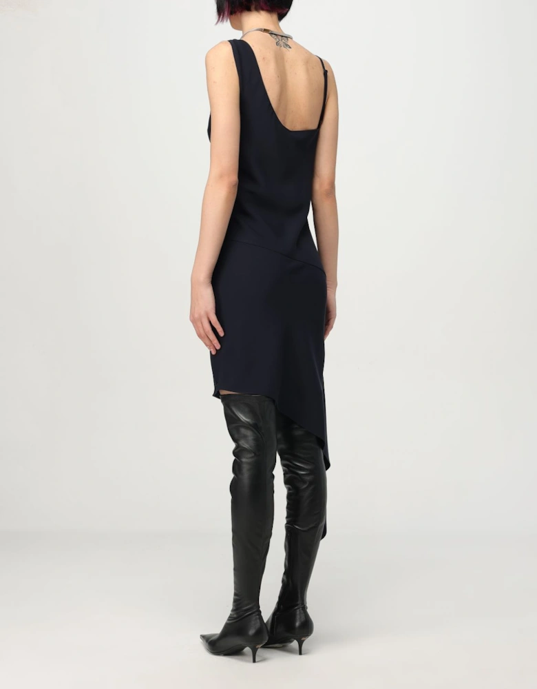 Asymmetrical Hem Midi Dress