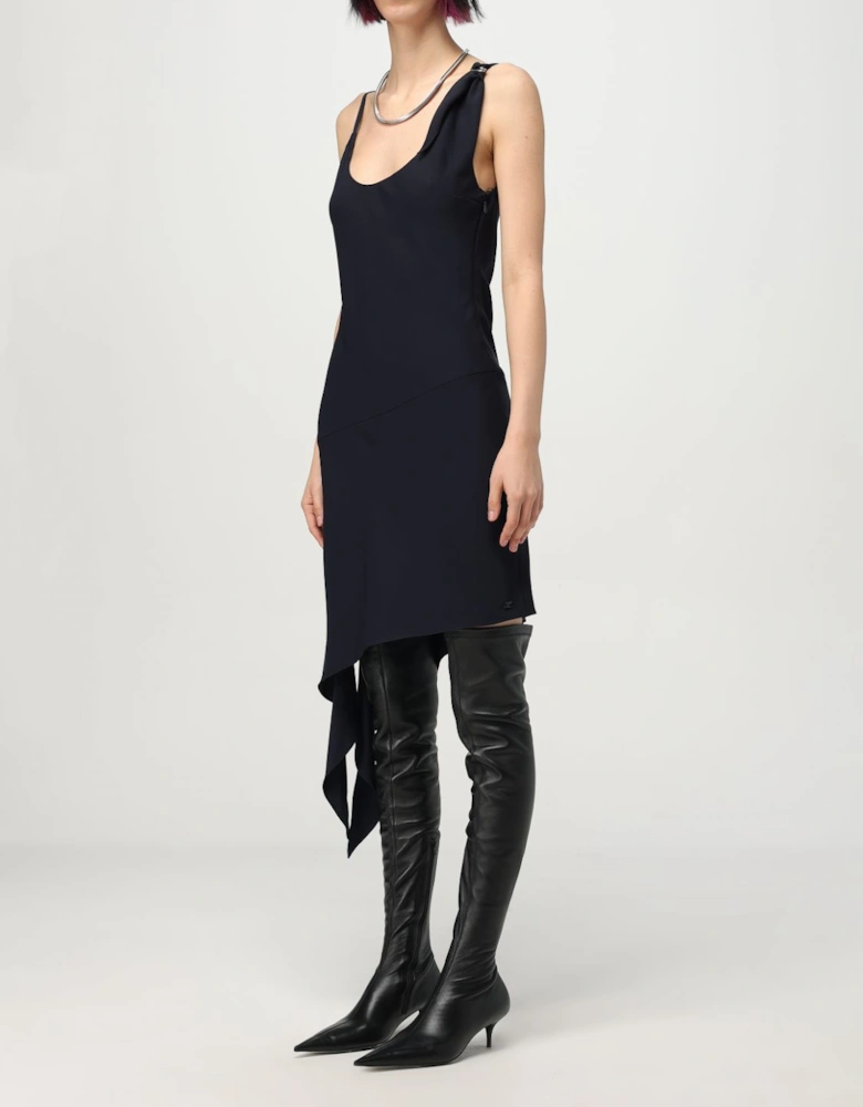 Asymmetrical Hem Midi Dress