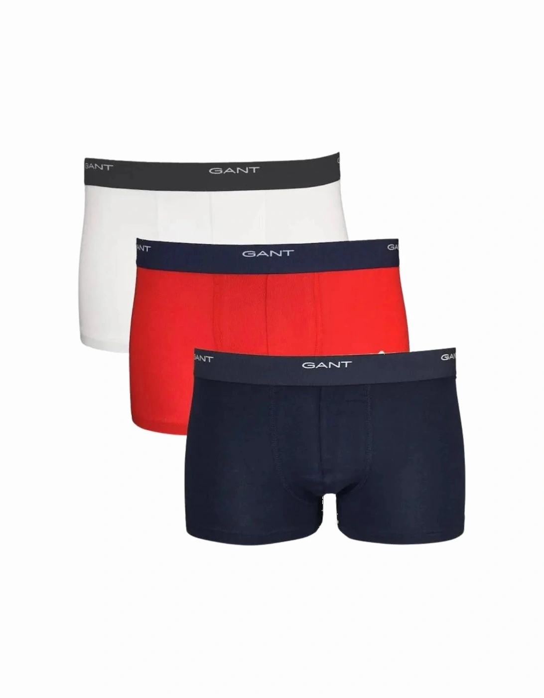 3-Pack Core Logo Boxer Trunks, Navy/White/Red, 7 of 6