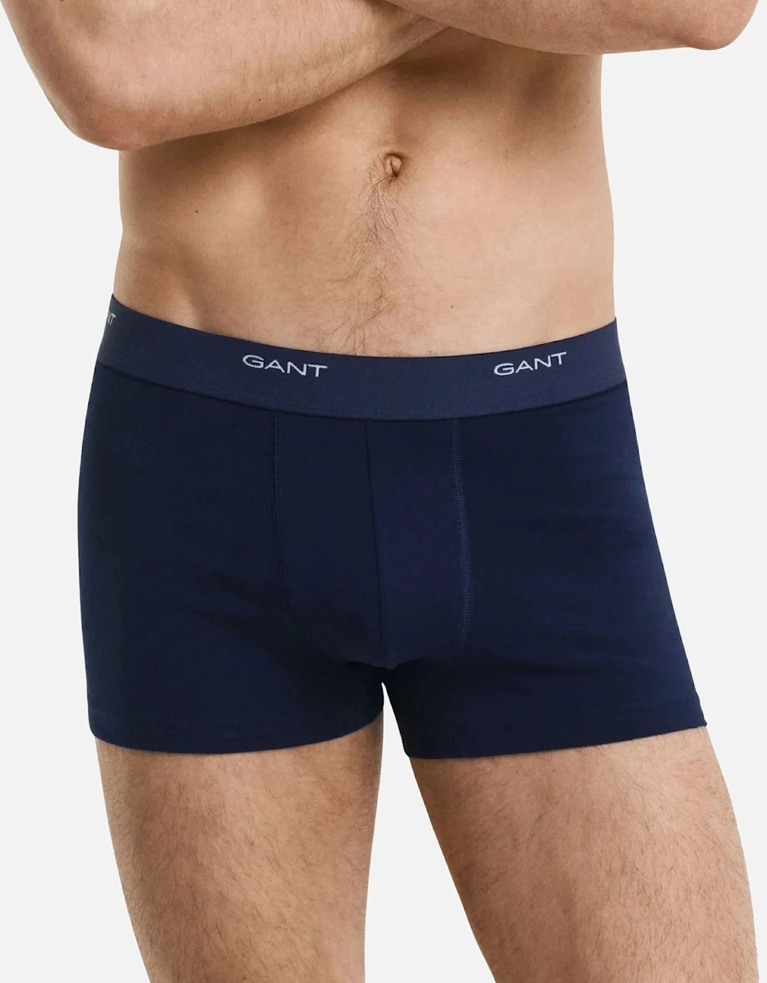 3-Pack Core Logo Boxer Trunks, Navy/White/Red