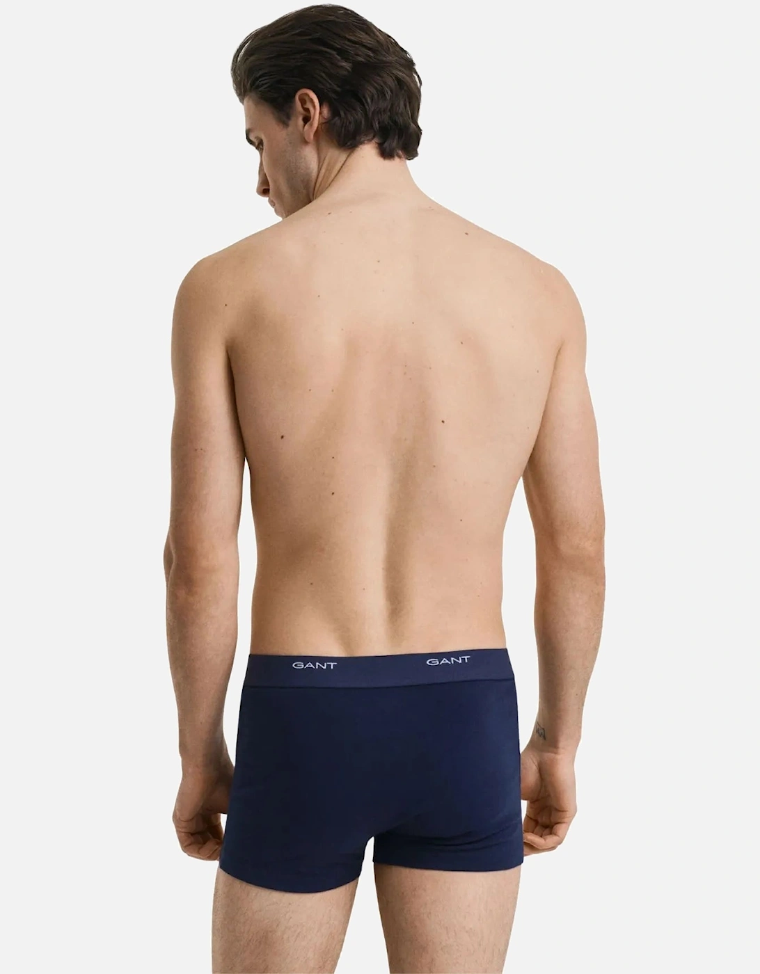 3-Pack Core Logo Boxer Trunks, Navy/White/Red