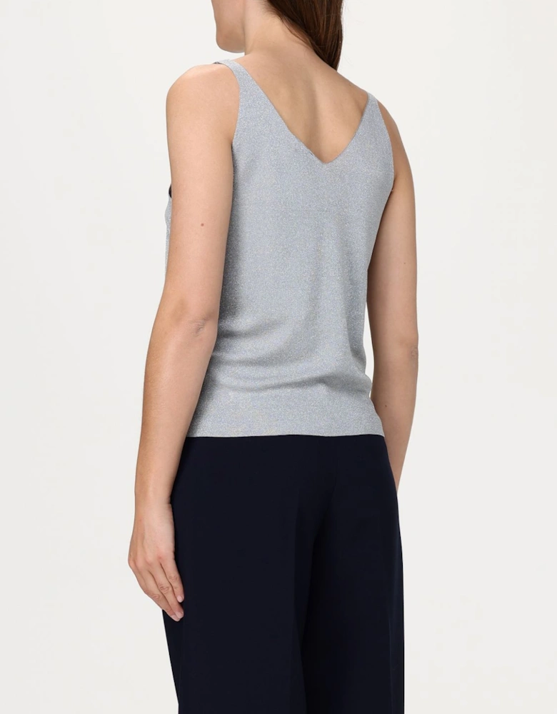 Metallic Knit Sleeveless Top