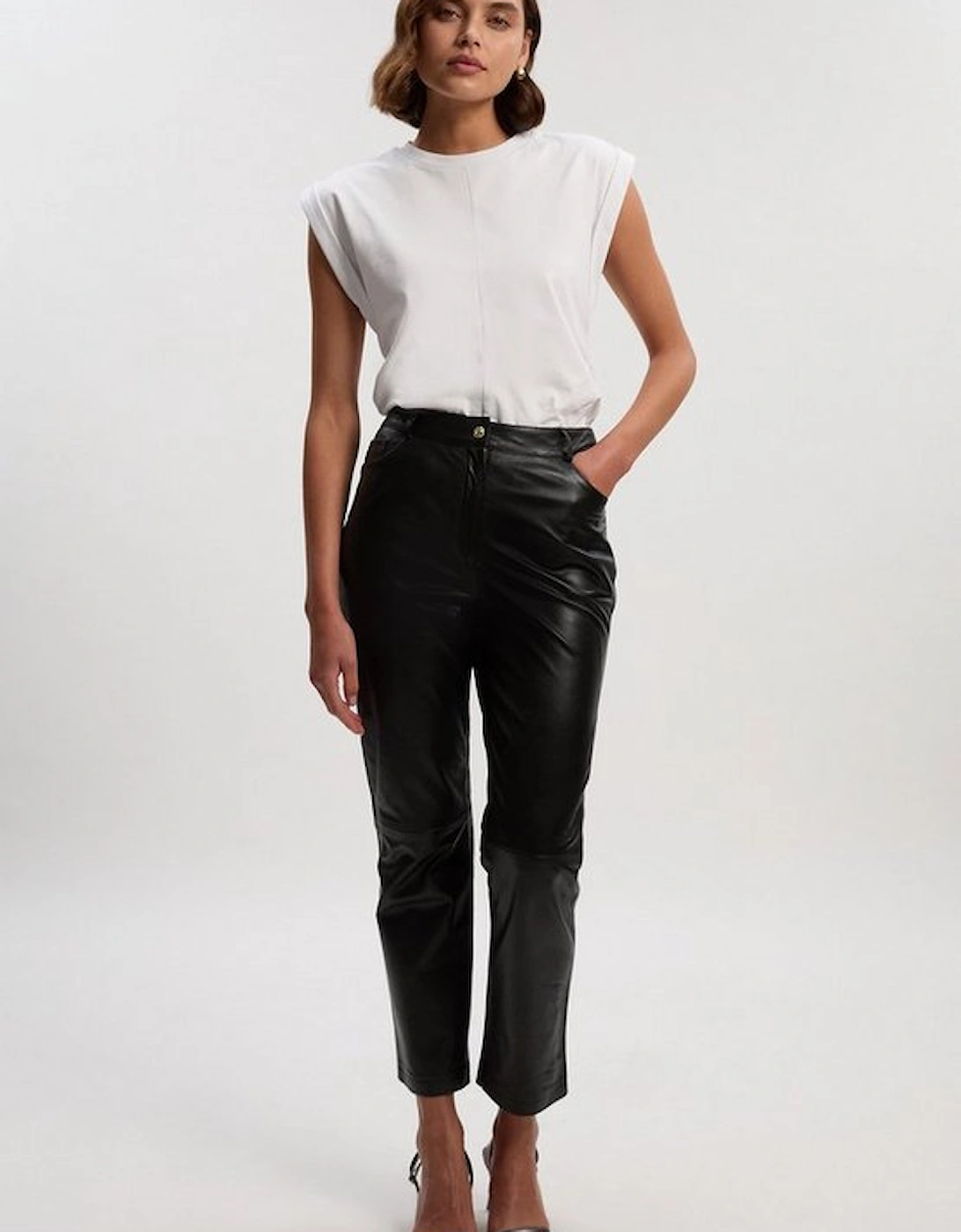 Leather Straight Leg Trouser, 2 of 1