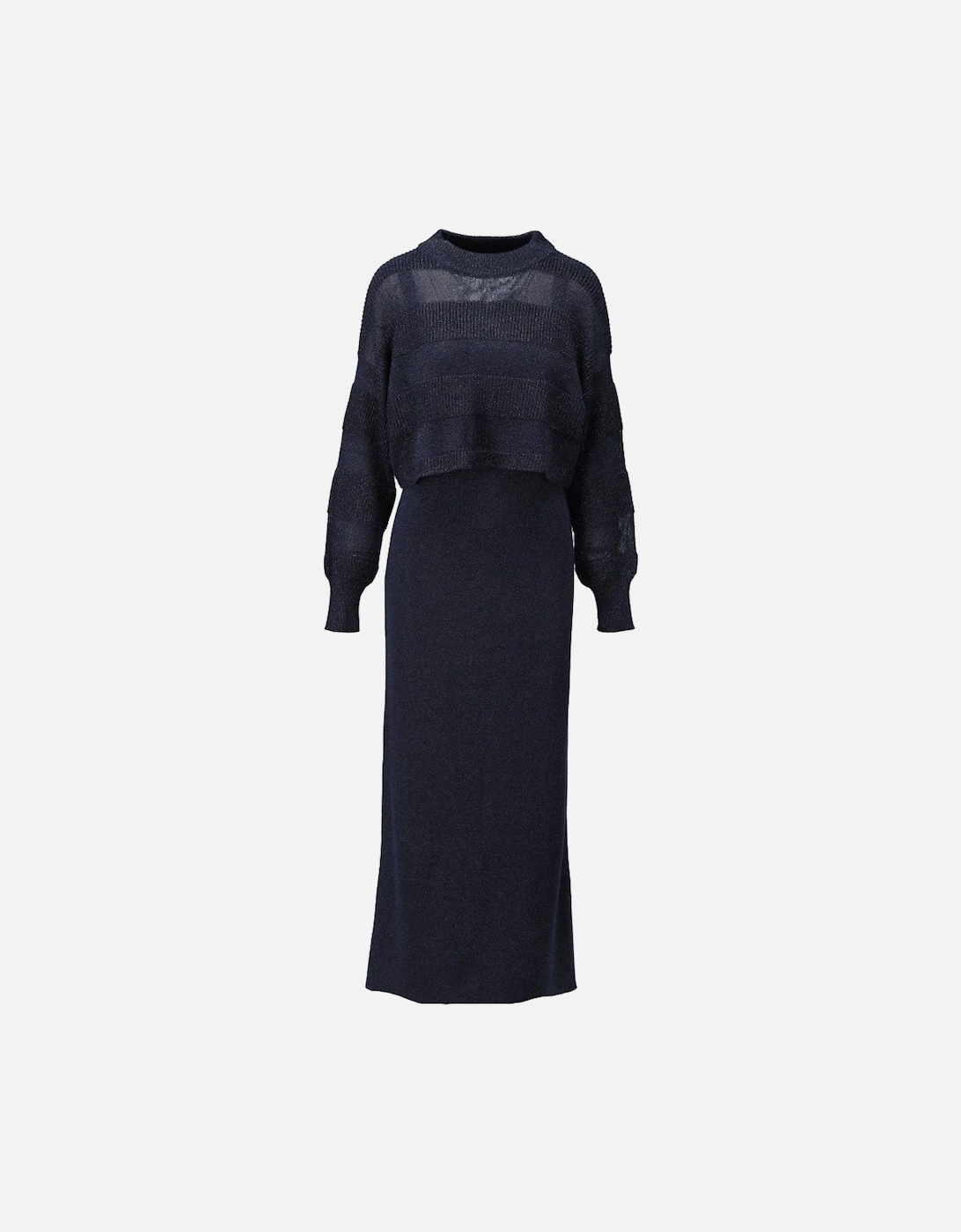 Metallic petrol blue jumper dress set
