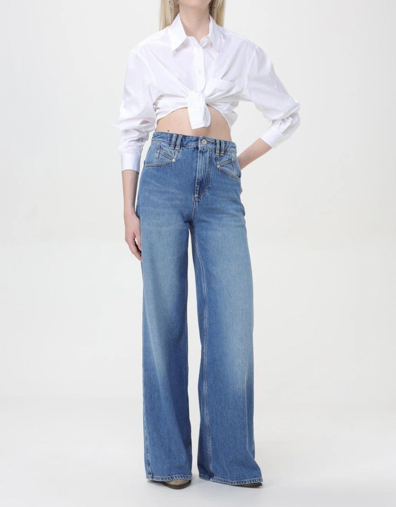 Wide Leg Jeans High Waist Denim Jeans Comfort Fit