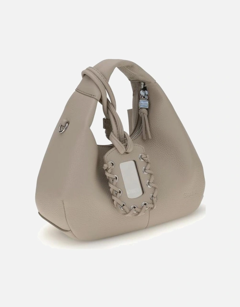 Leather Biker Jacket with Zip Detailing Women - White Handbags