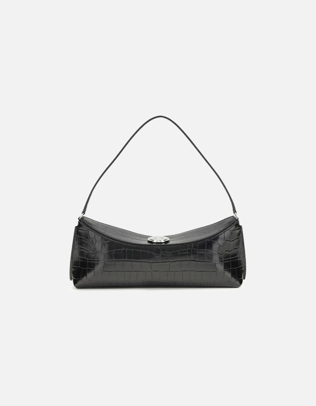 Leather Tote Bag with Gold-Tone Hardware Women - Black Shoulder Bags, 5 of 4
