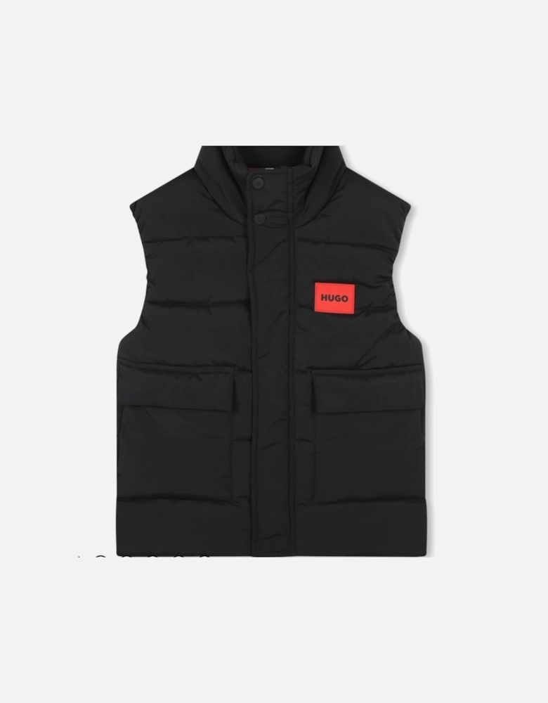 HUGO BOYS BLACK GILET G00482