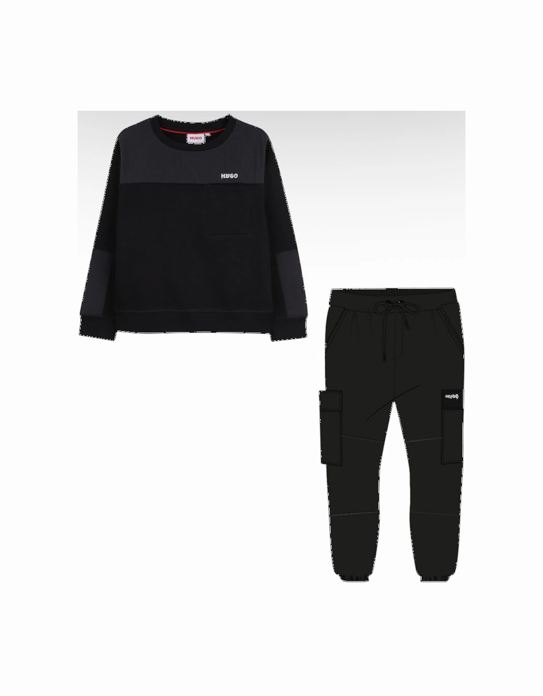HUGO BLACK BOYS TRACKSUIT G00449/G00477, 5 of 4