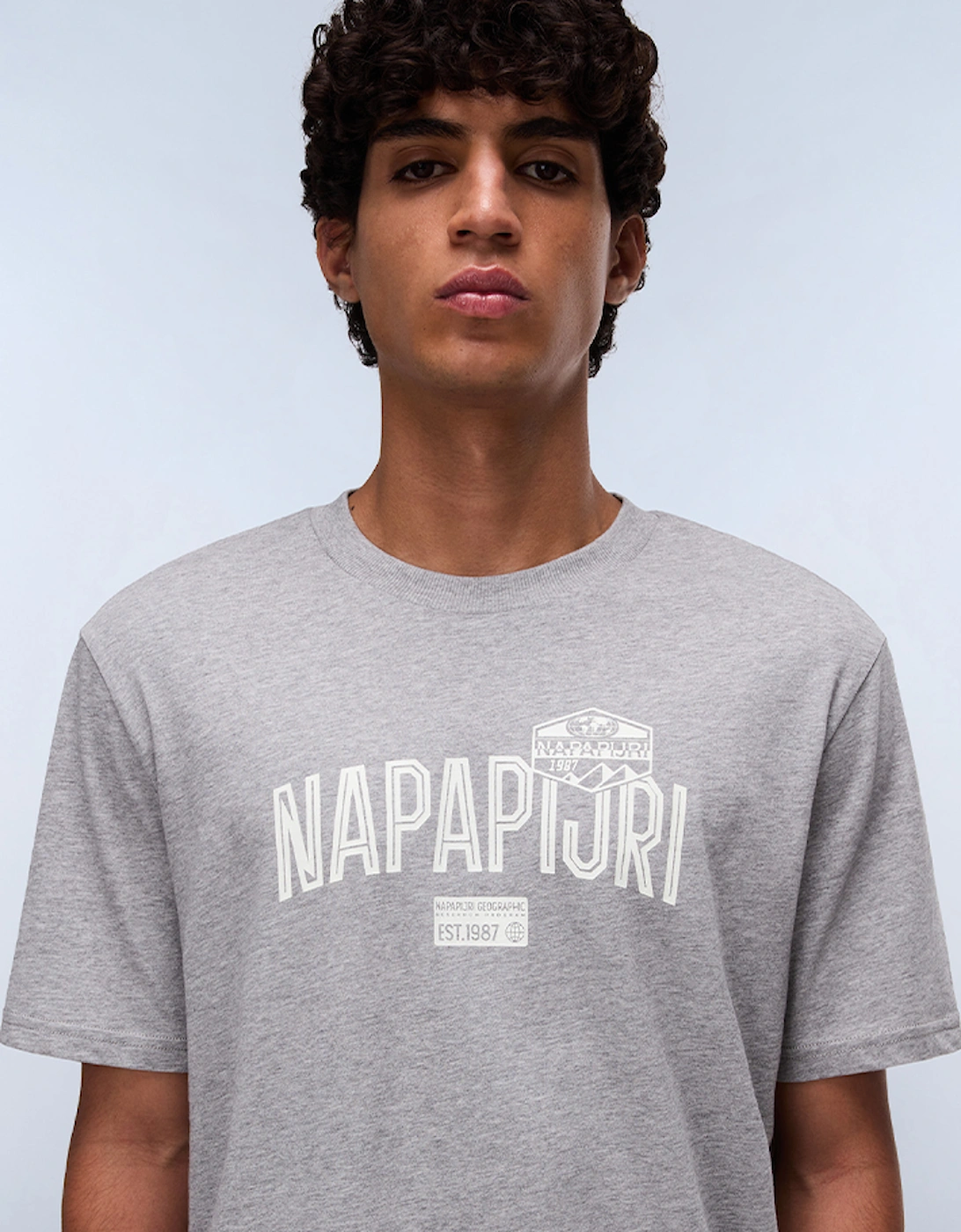 Napapijri Men's Grey Funes Short Sleeve T-Shirt - Size: 42