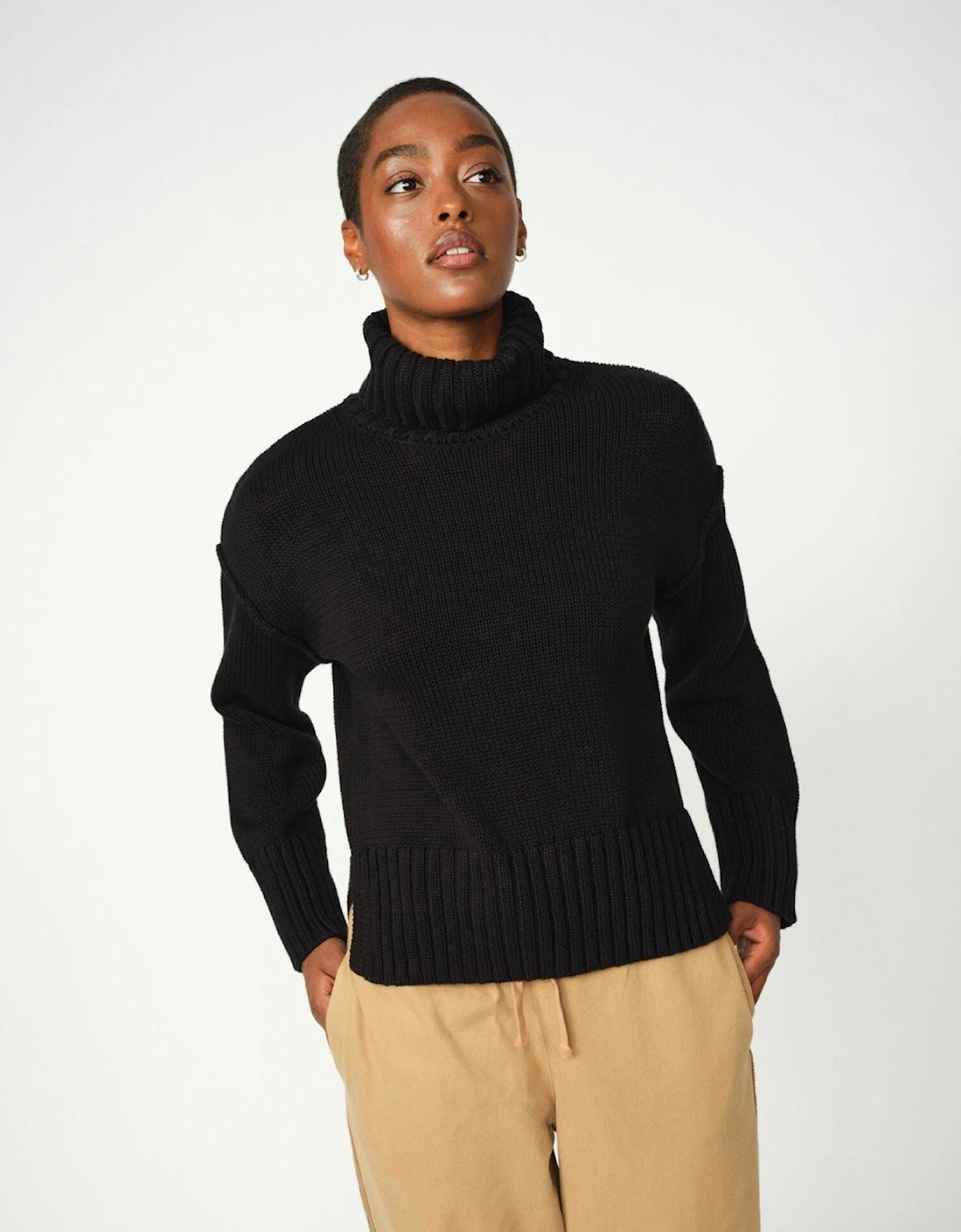 Mos Mosh Women's MMRola Bine Rollneck Knit - Black - Size: 12