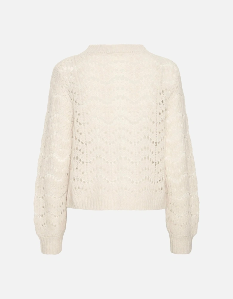 Chrissy Ivory Open Weave Cardigan