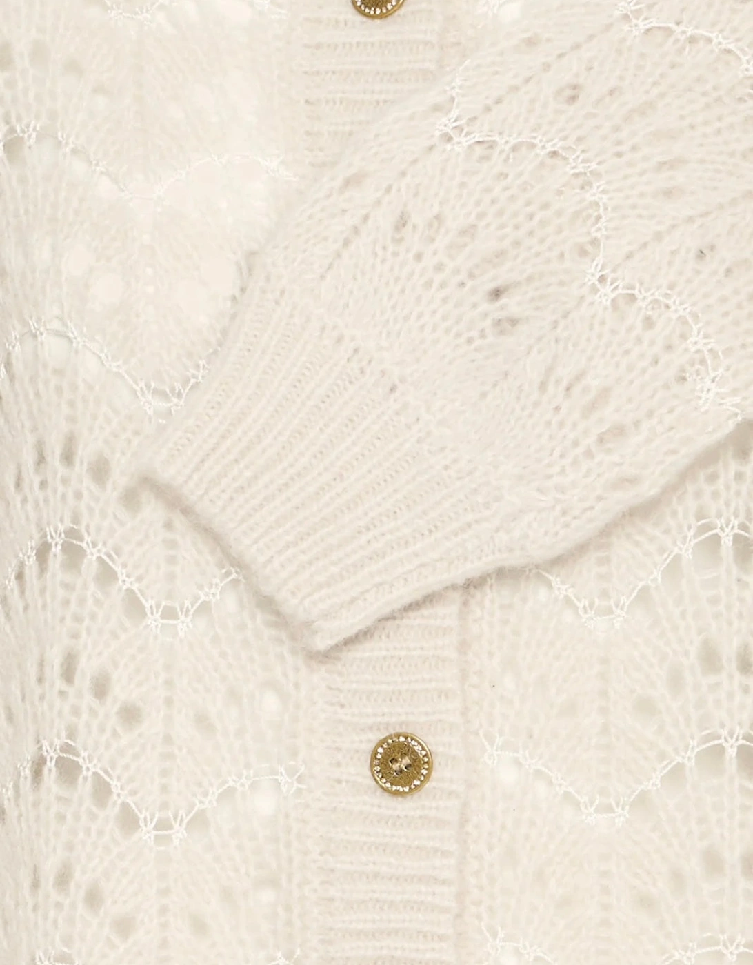 Chrissy Ivory Open Weave Cardigan