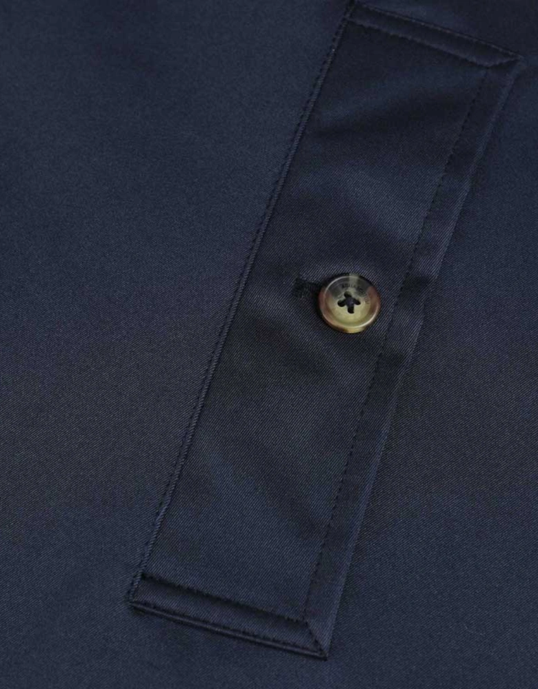 Archival Reversible Check Mid Mac Coat - Navy