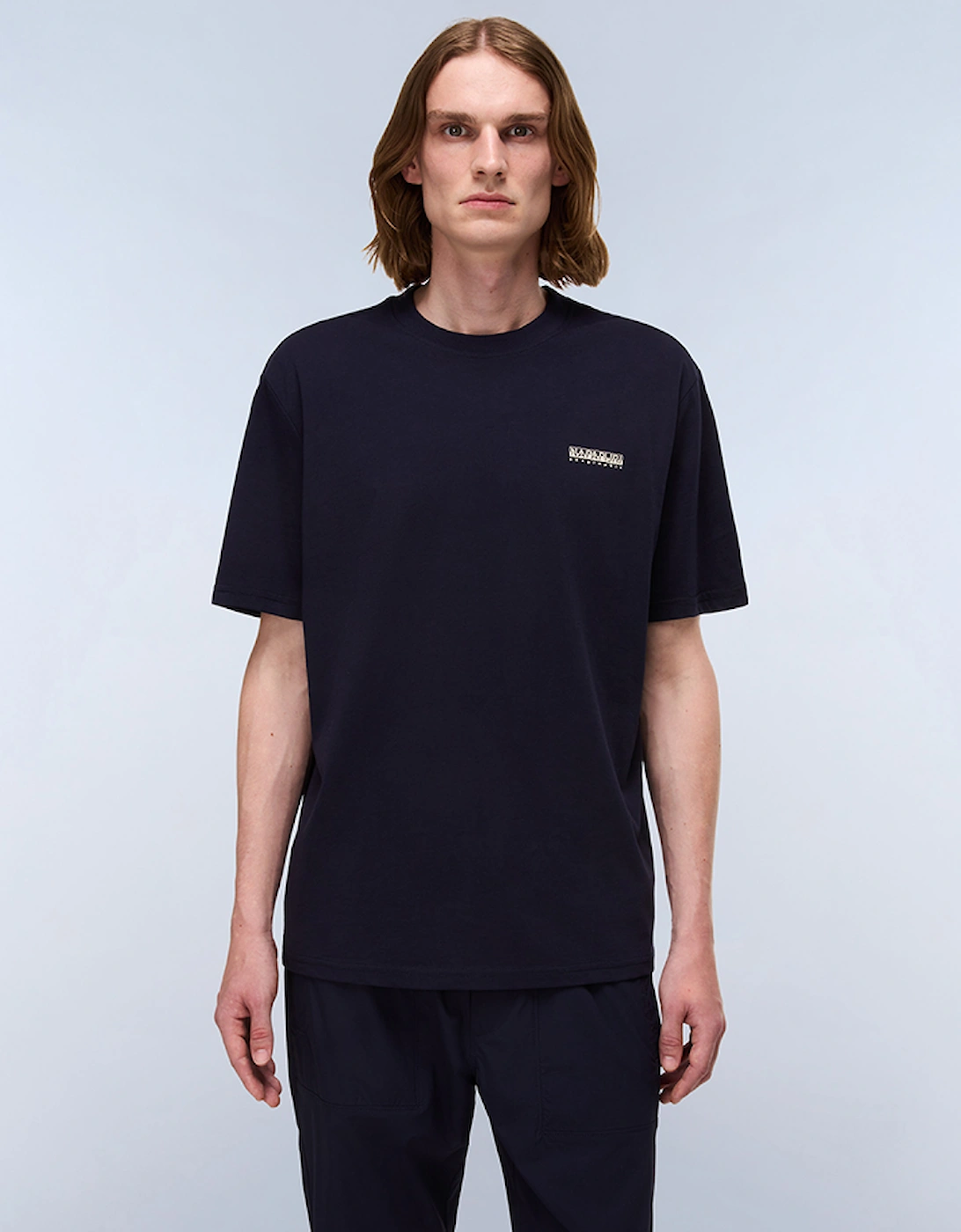 Men's Napapijri Small Box Logo T-Shirt - Black - Size: 40