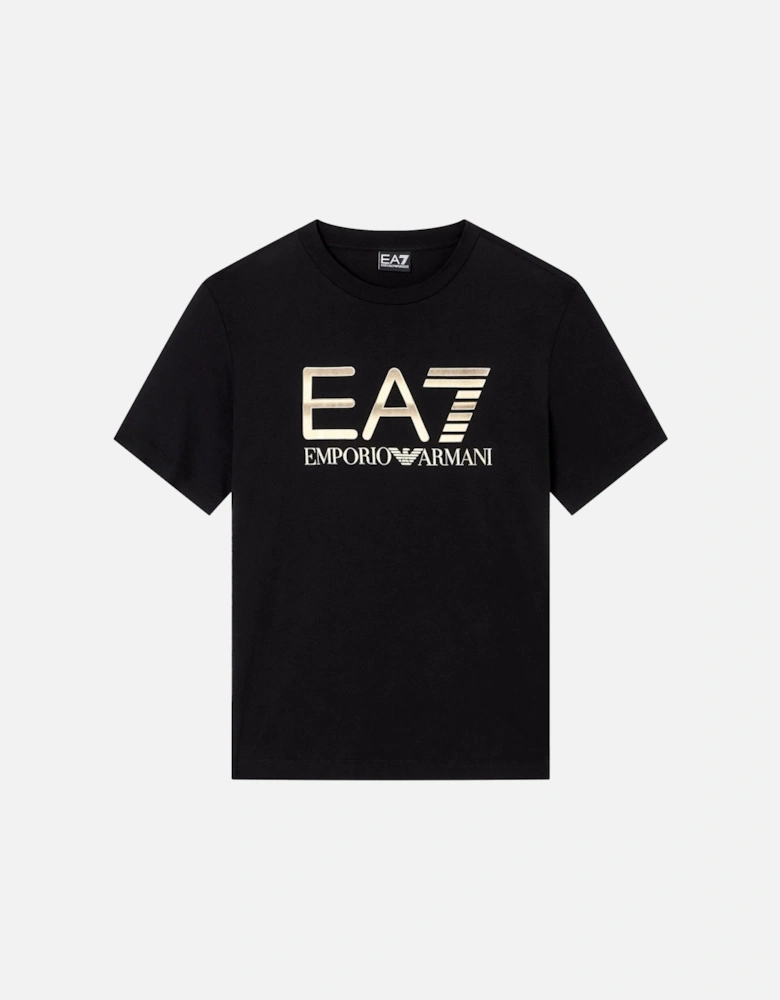 Emporio Armani Logo Series Cotton T-Shirt Black/Gold