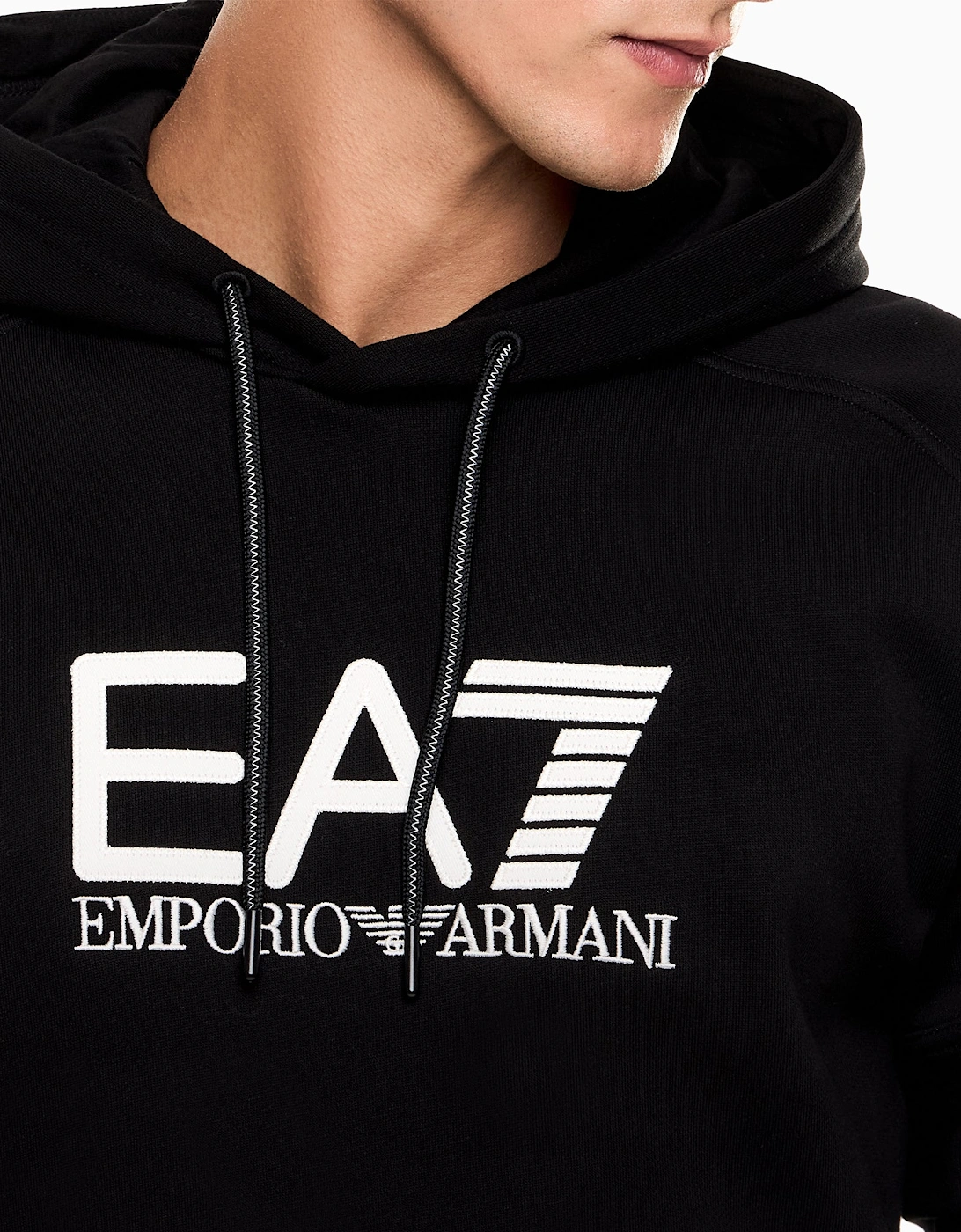 Emporio Armani Visibility Cotton Hoodie Black/White