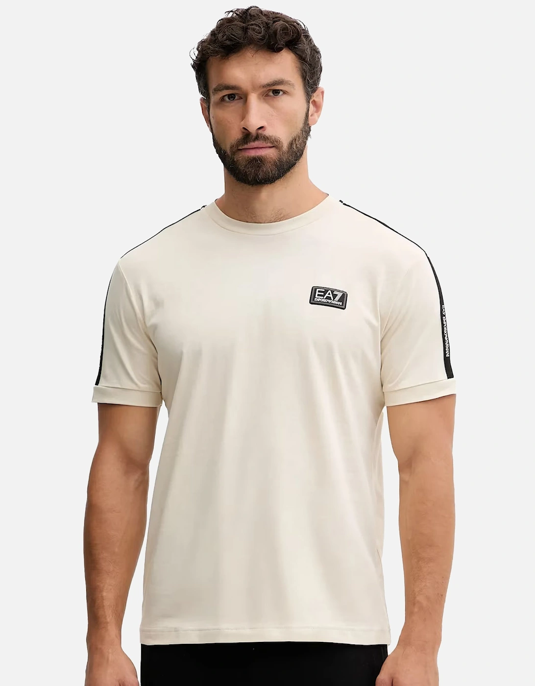 Emporio Armani Logo Series Tape T-Shirt Almond Milk, 4 of 3