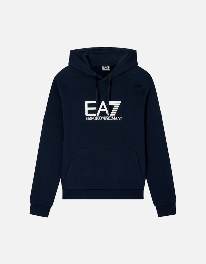 Emporio Armani Visibility Cotton Hoodie Navy/White
