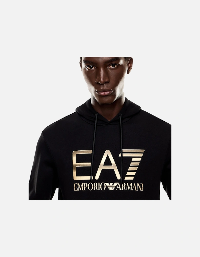 Emporio Armani Logo Series Cotton Hoodie Black/Gold